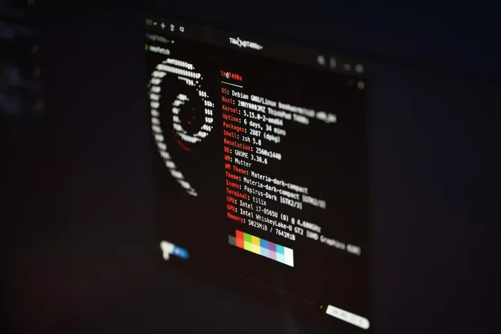 A terminal emulator on Debian (Photo Credit: Lukas • Unsplash License)