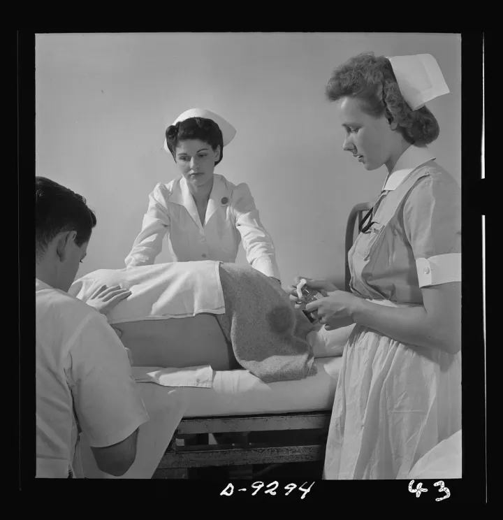 Nurses in training, 1942 (public domain)