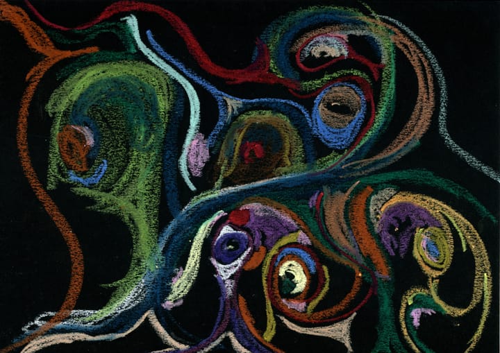 My Daemon, chalk on canvas, Ted McGraner, 1987