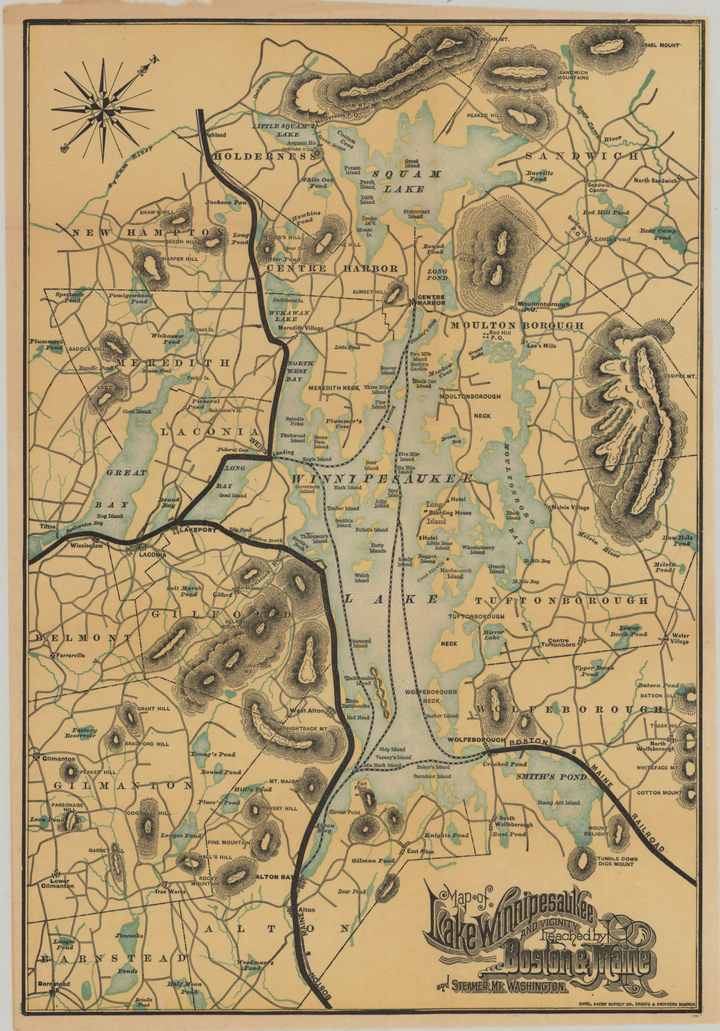 1903 map of Lake Winnipesaukee (public domain)